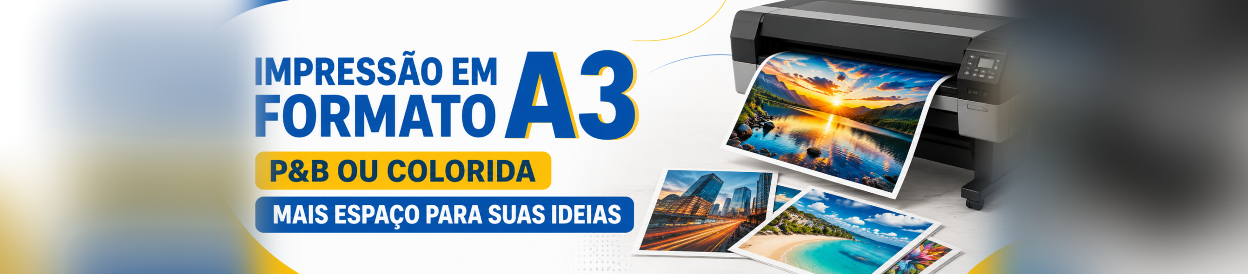 Impressão em formato A3, preto e branco ou colorida
